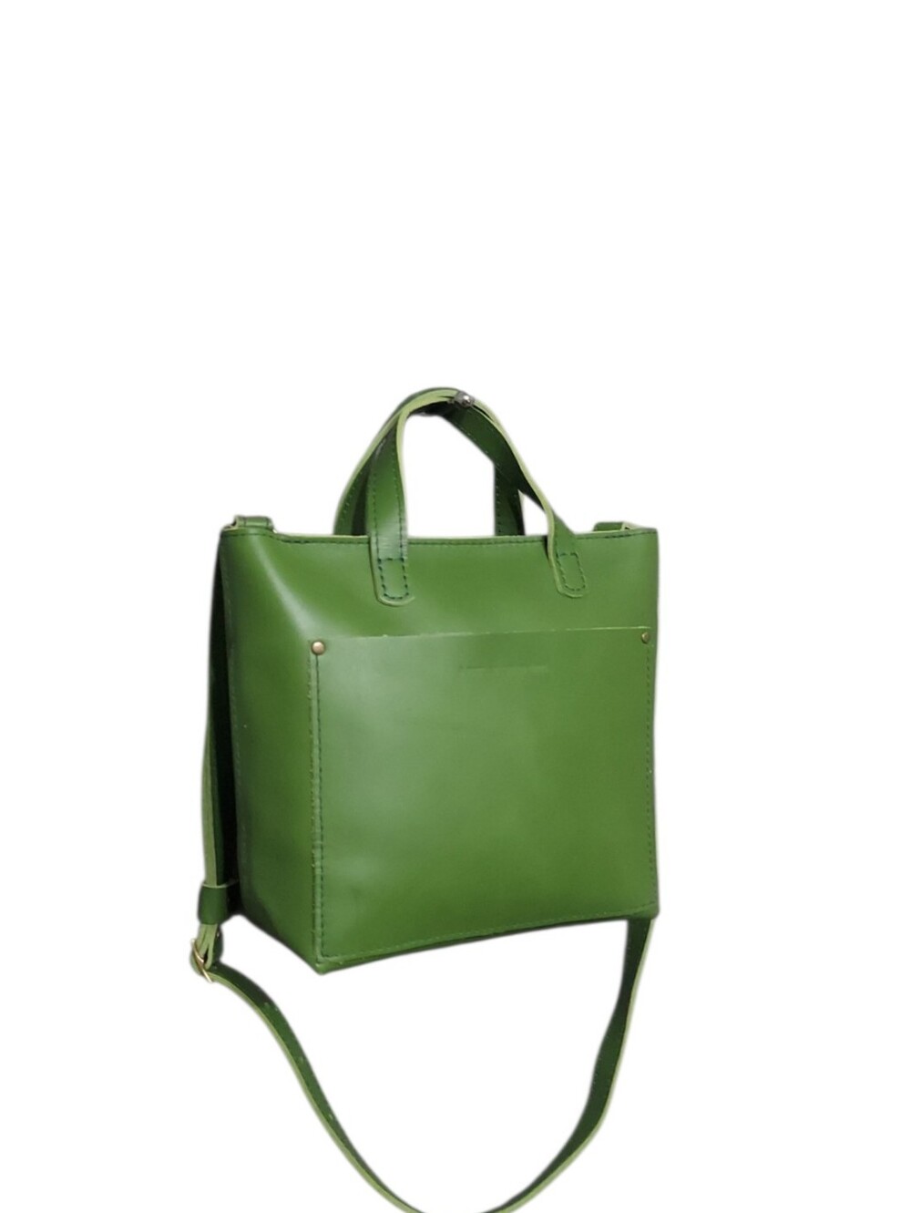 Portland Leather Goods Candy Apple Green Small Leather Crossbody Tote Like New